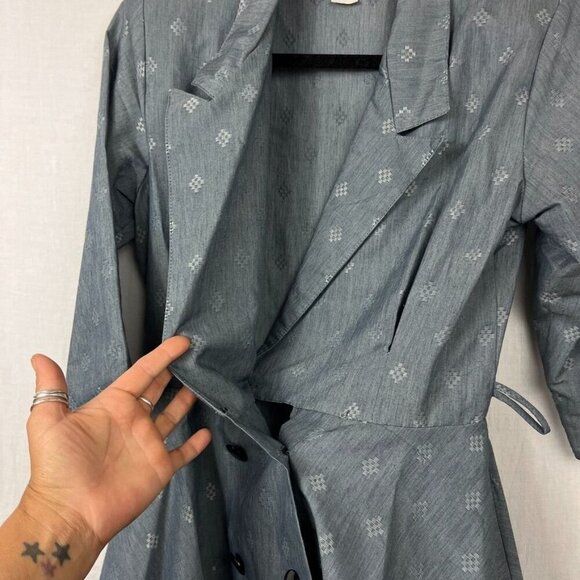 Vintage 90s Peplum Waist Midi Dress Womens M Professional Retro Pleated USA - Picture 5 of 15